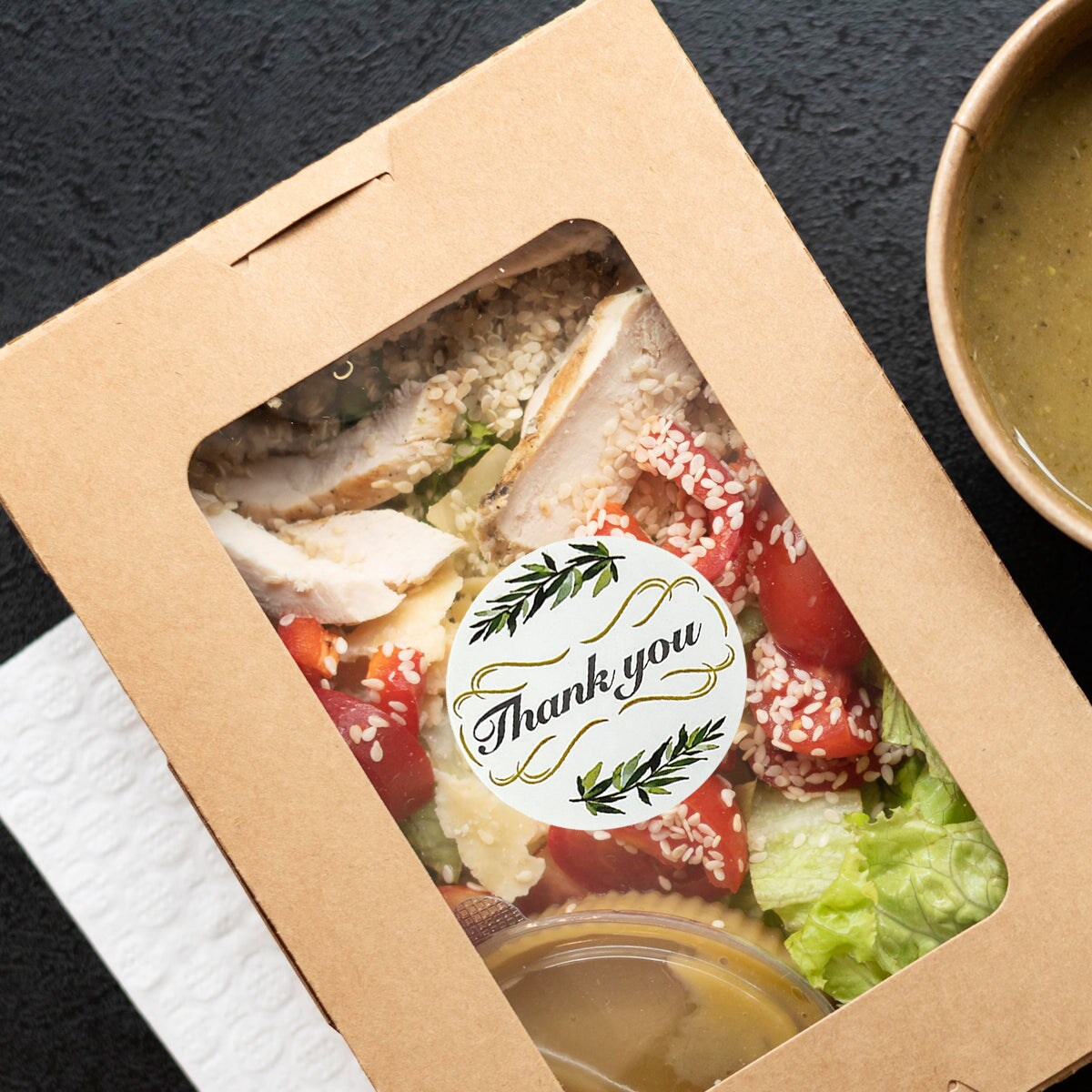 Wrapables 1.5" / 2" Thank You Stickers Roll, Sealing Stickers and Labels for Boxes, Envelopes, Bags, Small Businesses, Weddings, Parties (500pcs)