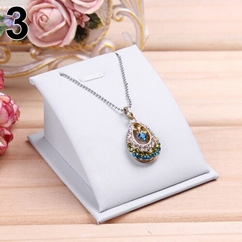 Generic Soft Velvet Jewelry Necklace Pendant Drop Chain Display Holder Standing Stand