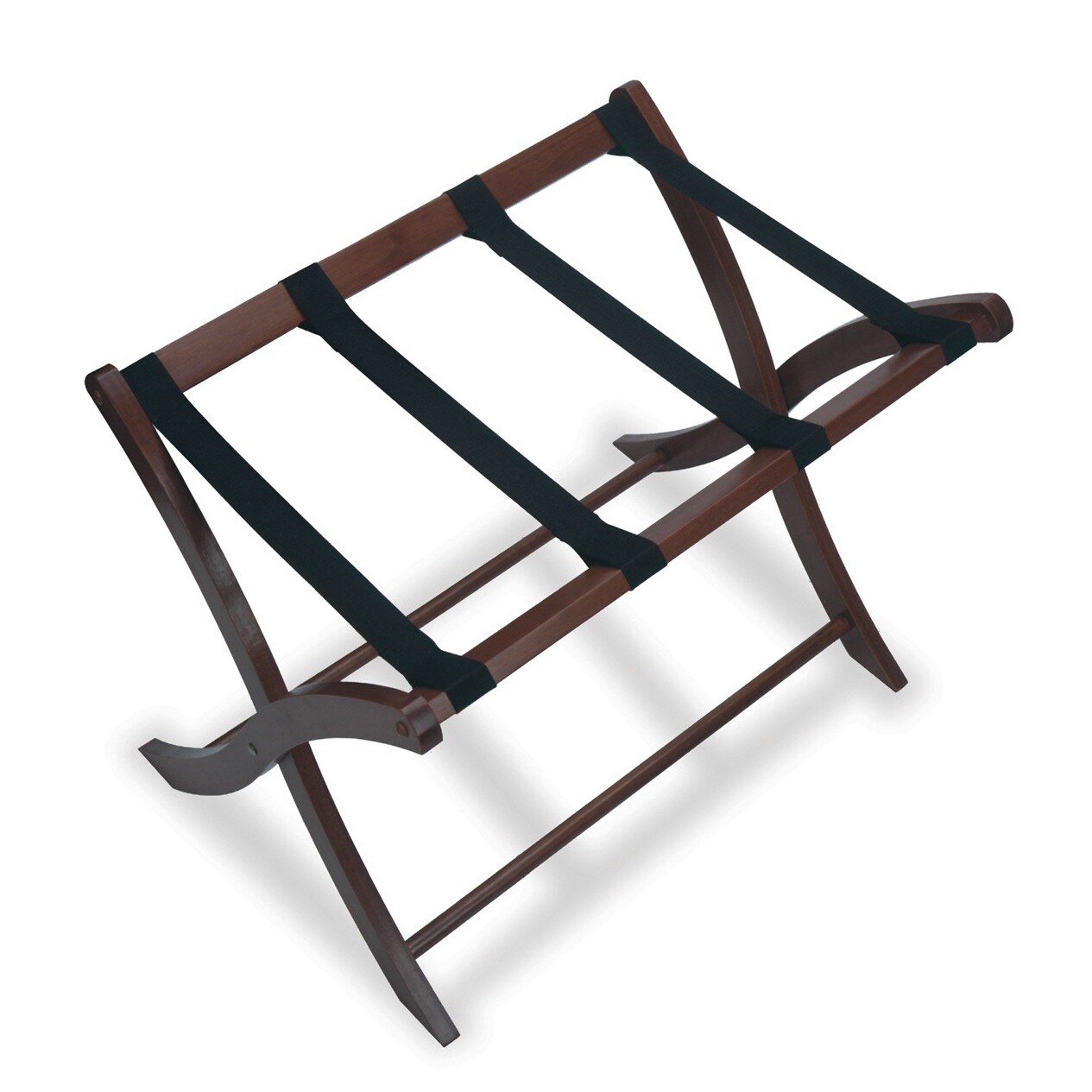 Contemporary Home Living 26.5&#x22; Antique Walnut Wood Folding Luggage Rack
