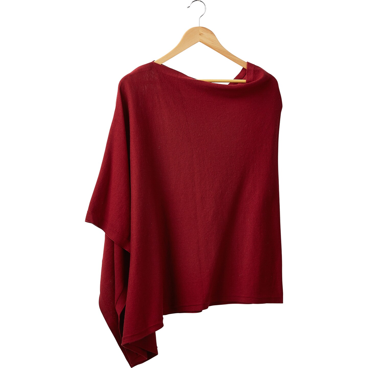 Contemporary Home Living 5.5' Currant Red Solid Cotton Poncho