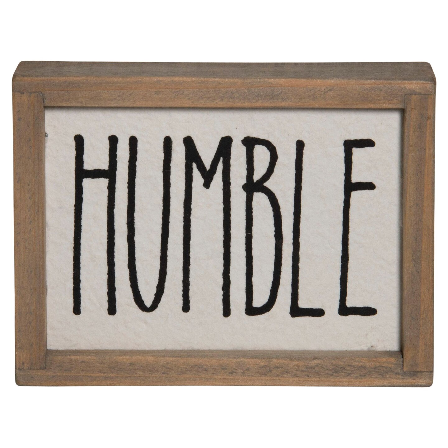 Creative Design 6&#x22; Brown and White &#x22;Humble&#x22; Antique Rectangular Tabletop Sign