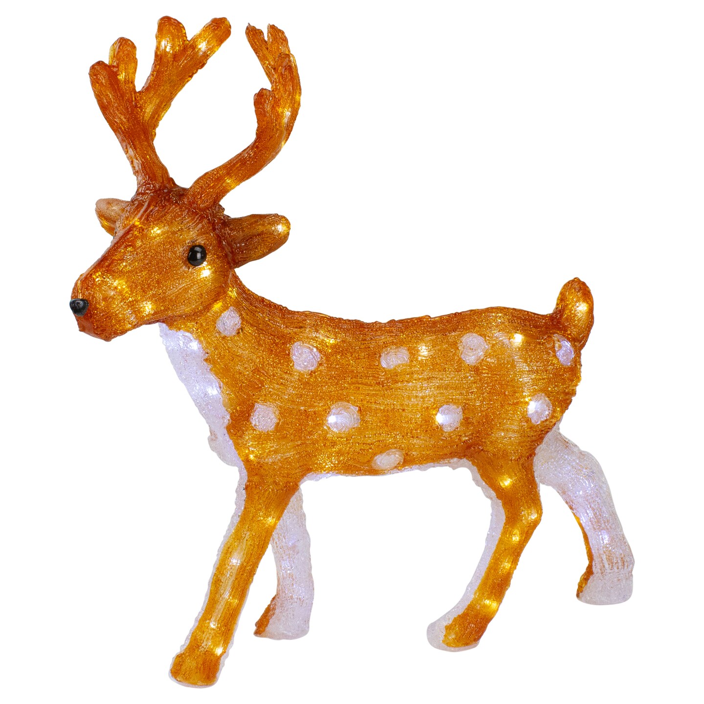 Northlight LED Lighted Commercial Grade Acrylic Mini Reindeer Outdoor Christmas Decoration - 24&#x22; - Warm White Lights