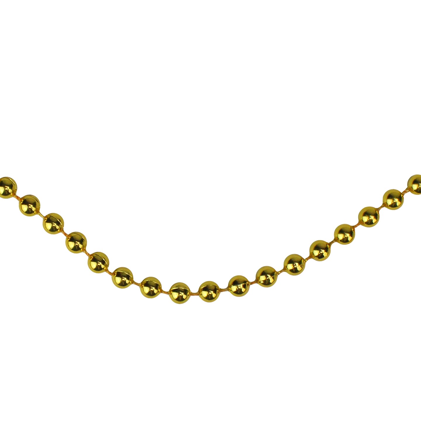 Northlight Shiny Beaded Christmas Garland -15&#x27; x .25&#x22; - Gold - Unlit