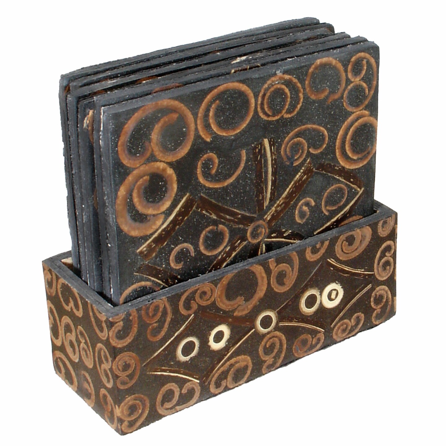 Stoneage Arts Inc Set of 6 Brown Cinnamon Scented Aroma Coaster 4&#x22;