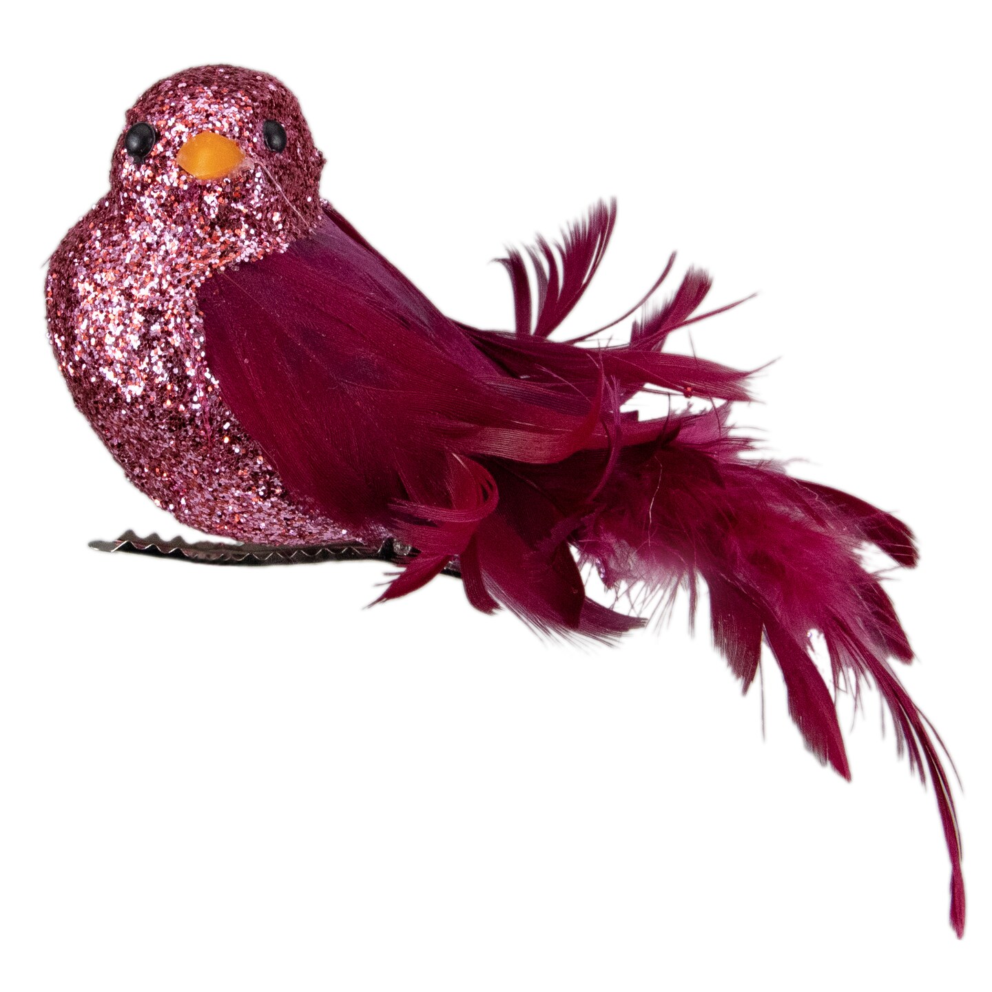 Northlight 4&#x22; Burgundy Forward Facing Bird Clip-on Christmas Ornament