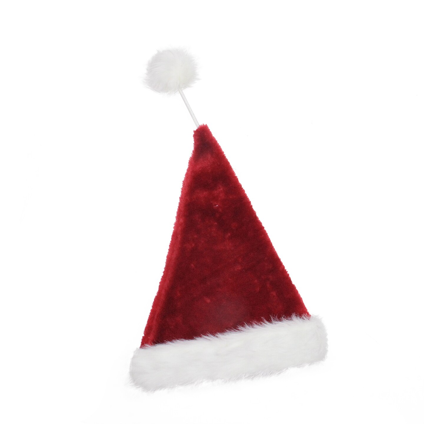 Northlight Red and White Pom Pom Santa Unisex Adult Christmas Hat Costume Accessory - One Size