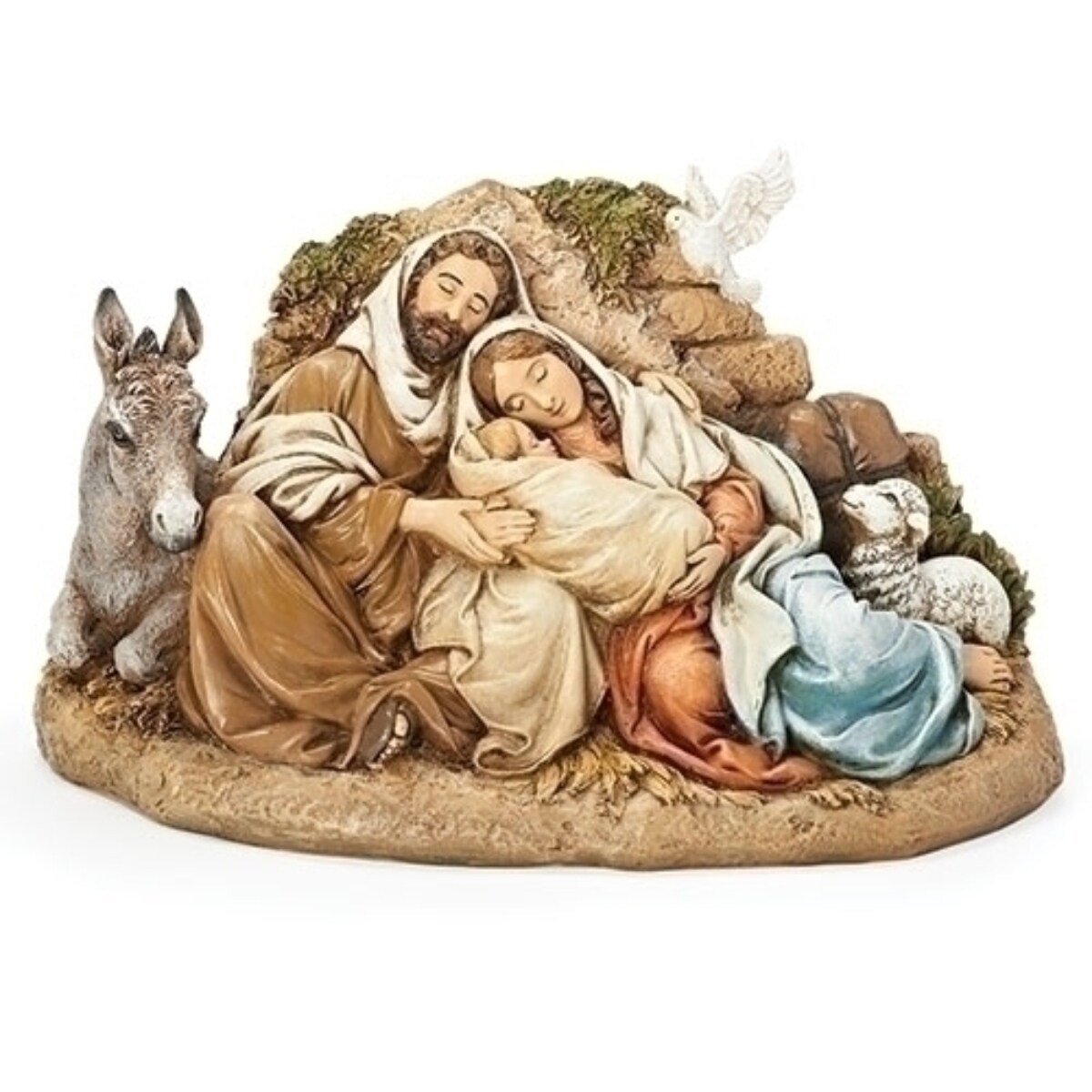Roman 9.5&#x22; Resting Holy Family Nativity Christmas Tabletop Figurine