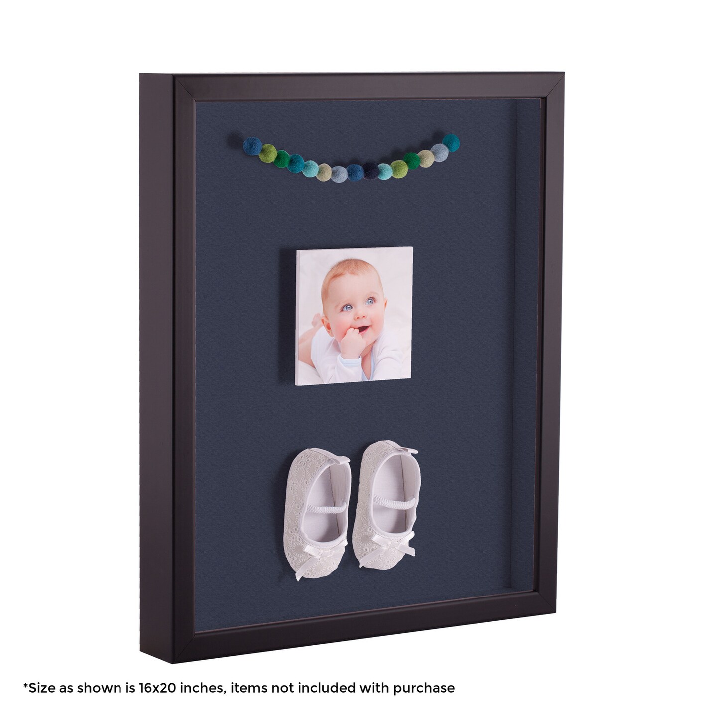 ArtToFrames 16x24 Inch Shadow Box Picture Frame, with a Satin Black Tall 1.00&#x22; Wide Shadowbox frame and Super White Mat Backing (4654)