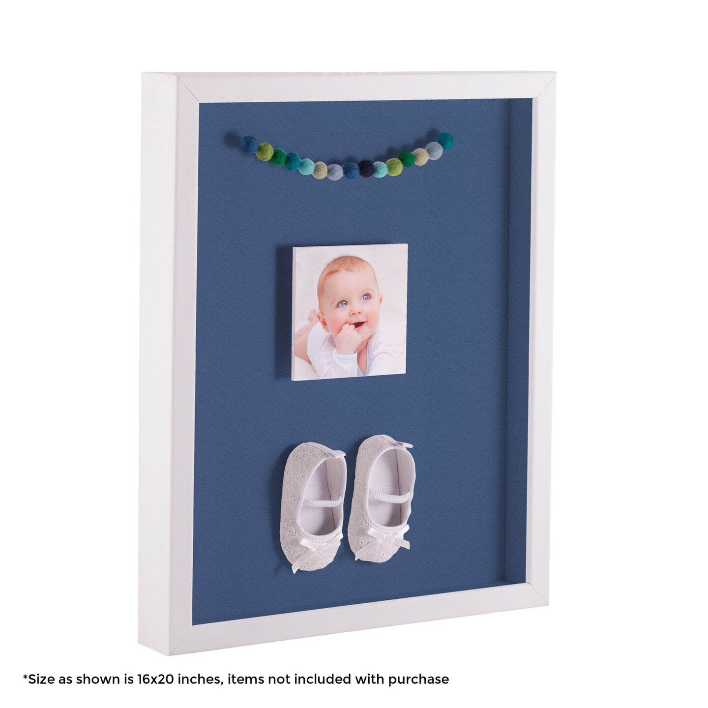 ArtToFrames 20x24 Inch Shadow Box Picture Frame, with a Satin White 1.00" Wide Shadowbox frame and Super White Mat Backing (4655)