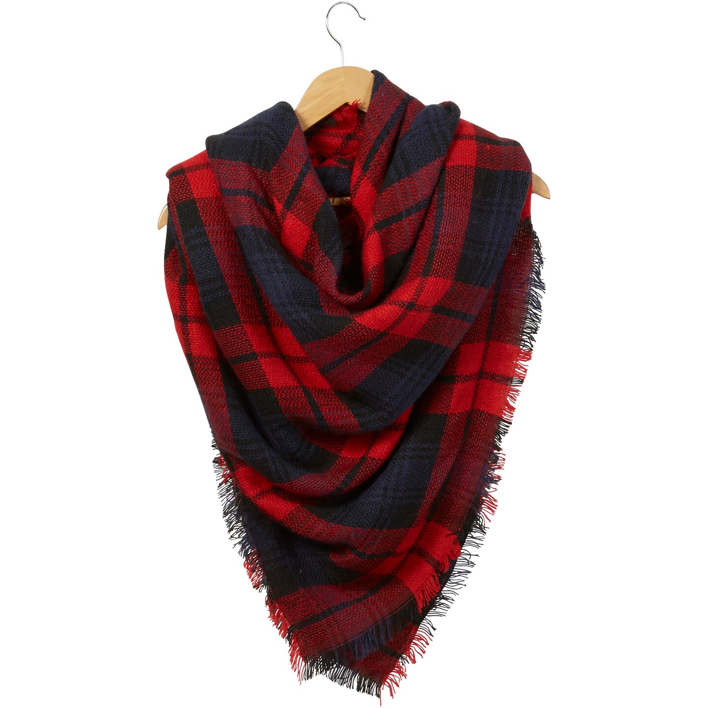 Contemporary Home Living 55" Tickled Pink Red and Navy Blue Berry Blanket Fashion Scarf
