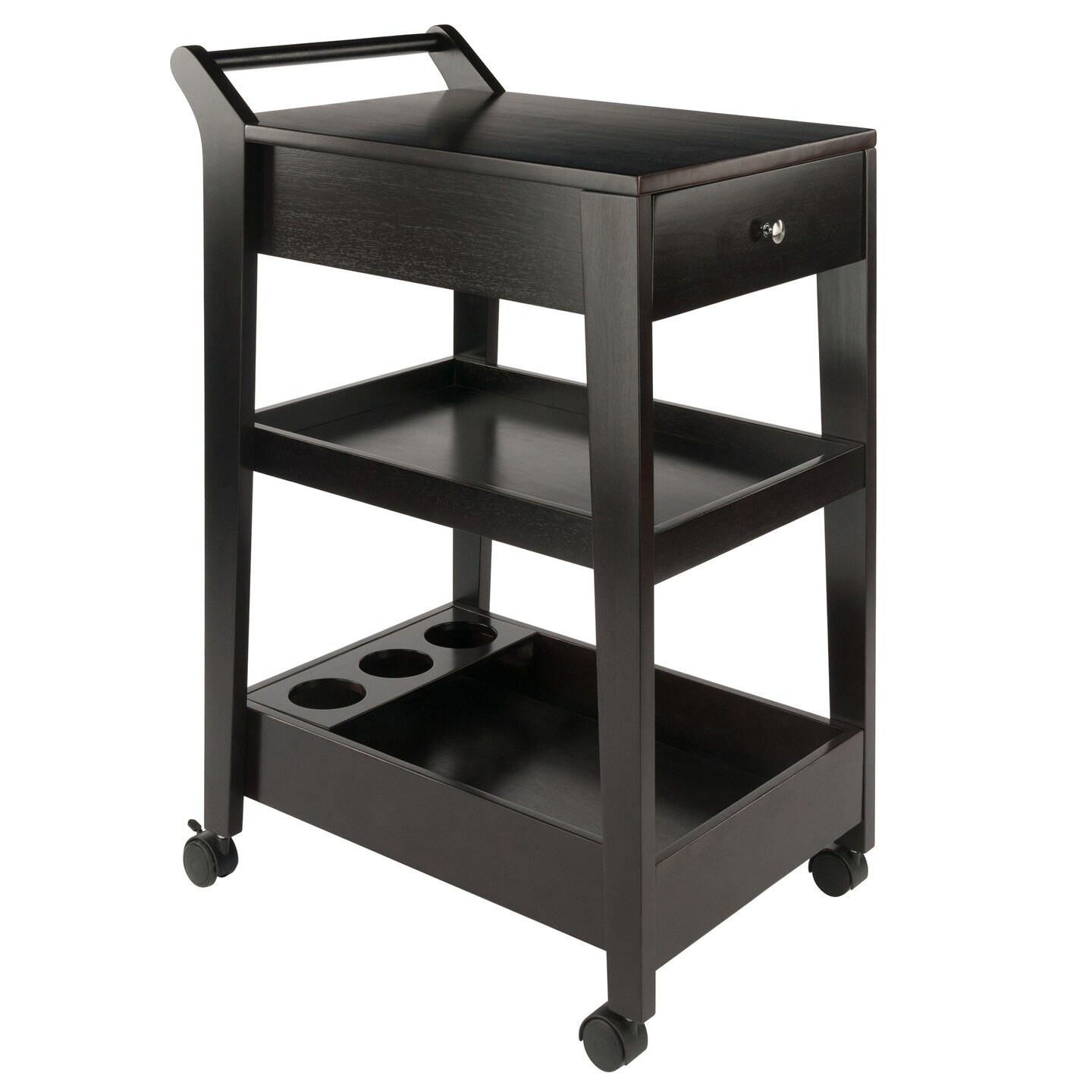 Contemporary Home Living 37.25&#x22; Espresso Brown Entertainment Cart with Drawers