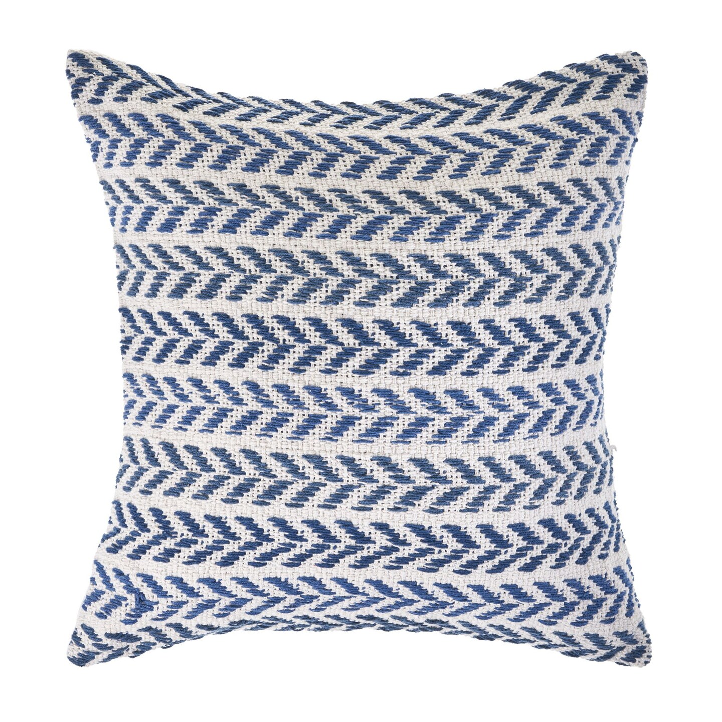 Laddha Home Designs 18&#x22; Indigo Blue and White Breaking Day Square Throw Pillow