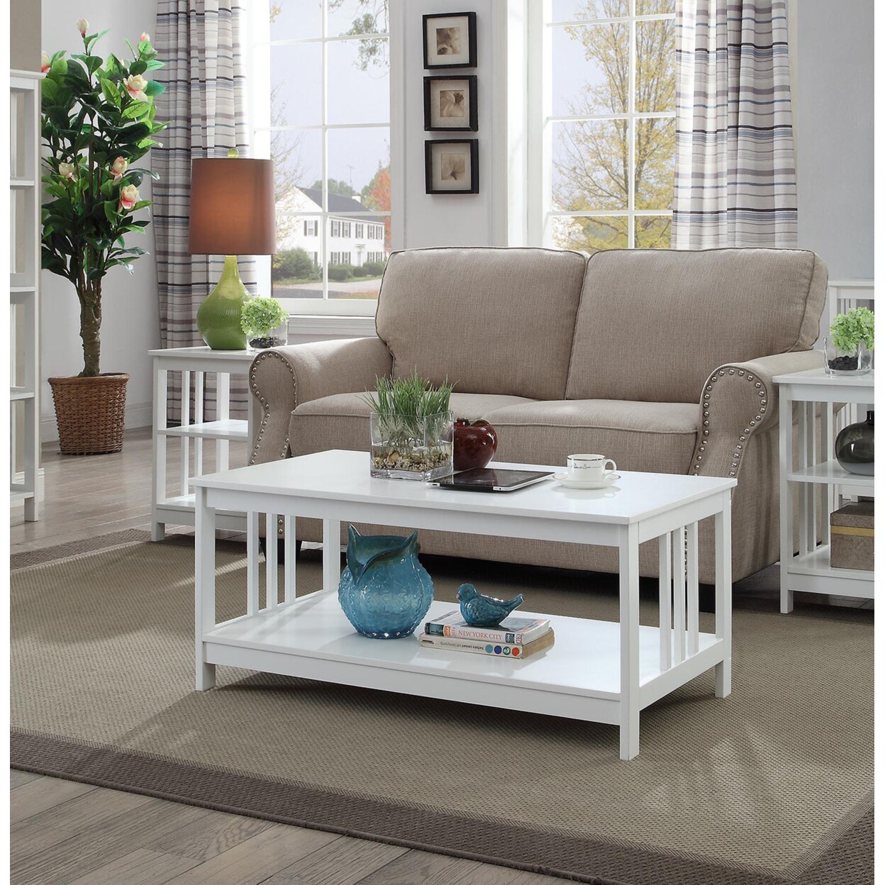 Convenience Concepts Mission Coffee Table, White
