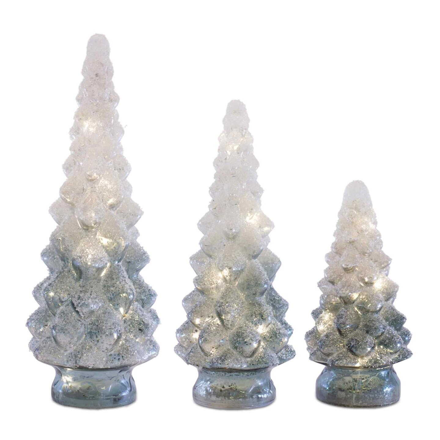 Melrose LED Lighted Glass Christmas Tree Tabletop Decorations - 15.75 ...