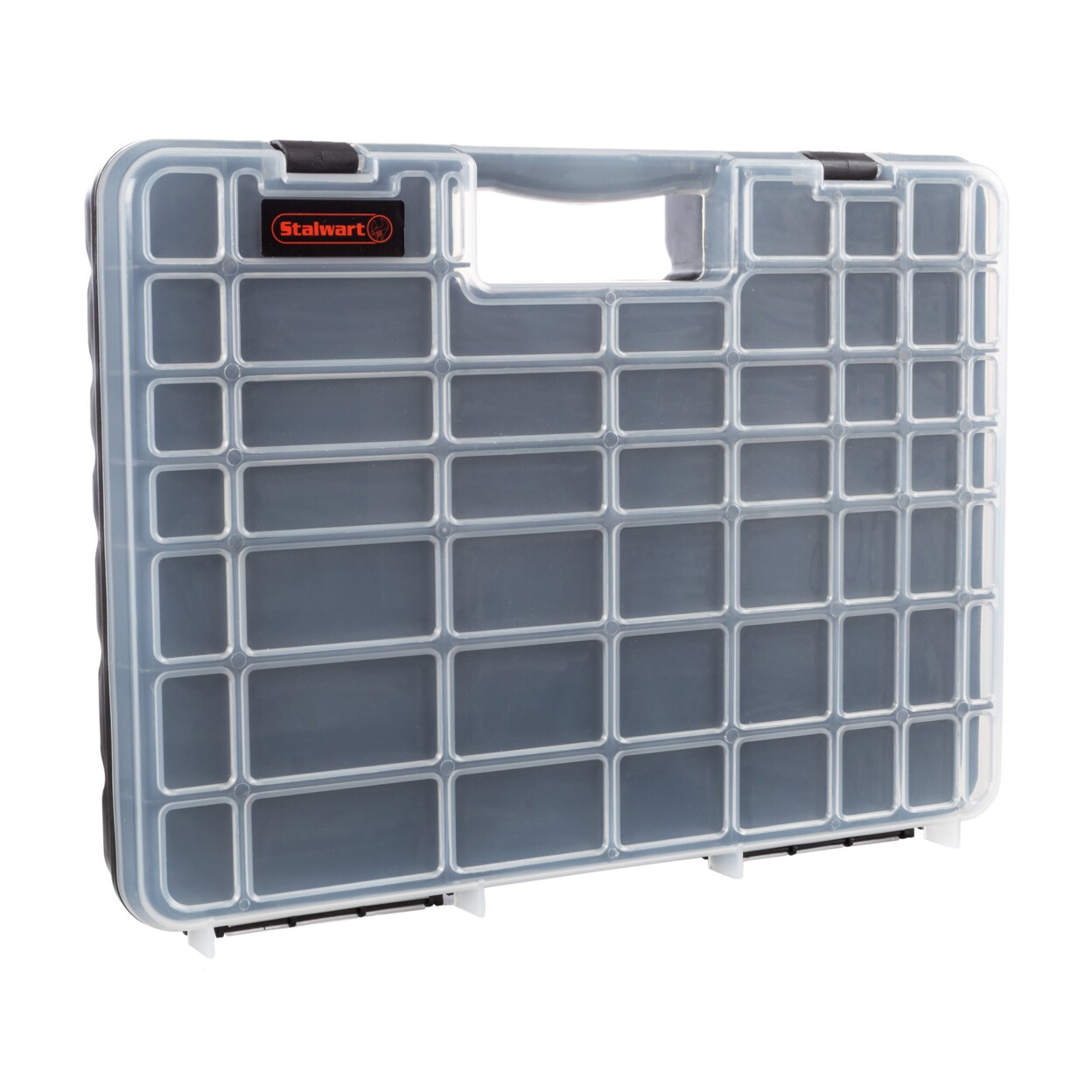 Stalwart Portable Storage Case with Secure Latch 55 Small Compartments for Screws Bolts Nuts Nails Beads or Crafts