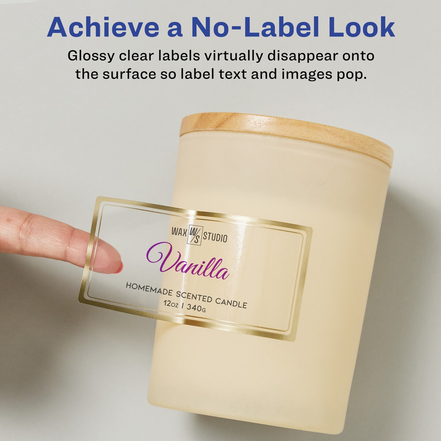 Avery Printable Glossy Clear Labels, 2" x 4" Rectangle Labels, Clear with Metallic Gold Border, Permanent Adhesive, Laser & Inkjet Compatible, 60 Blank Labels (6552)