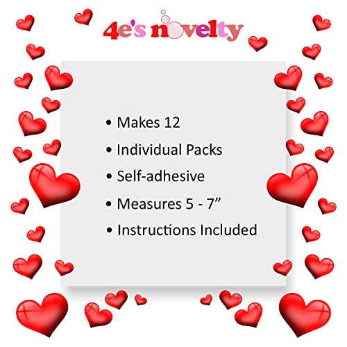 4E&#x27;s Novelty Valentines Monster Craft Ornament (12 Pack) Foam Valentines Day Crafts for Kids Classroom DIY Activity Bulk - Individually Wrapped