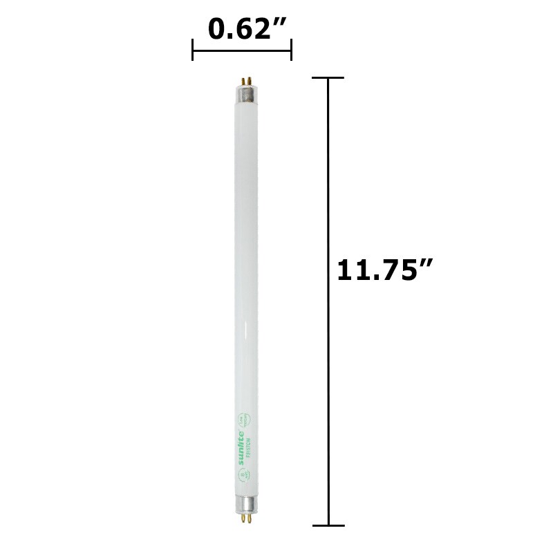 SUNLITE 8w 12in F8T5/CW Cool White 4100k Fluorescent Tube Bulb