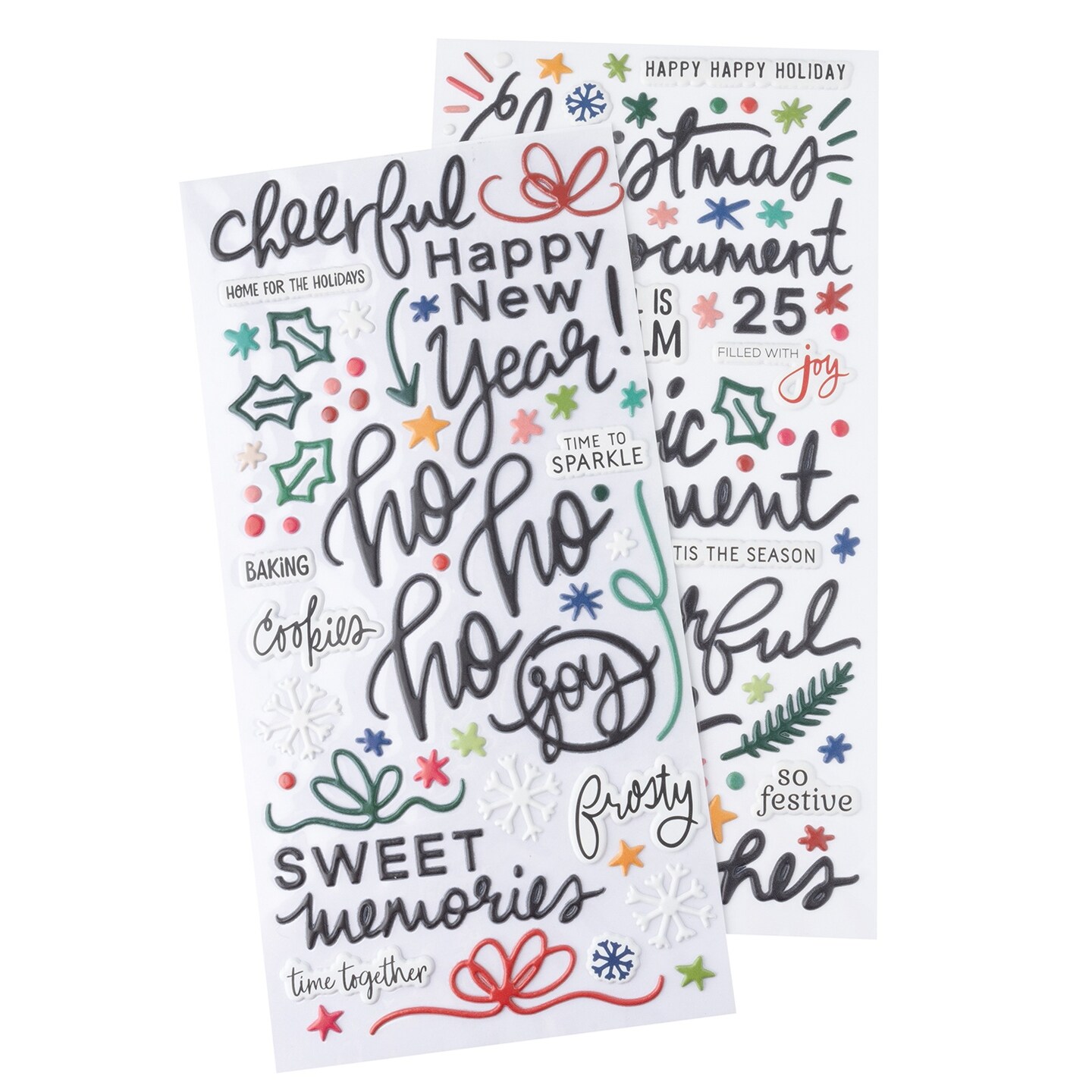 Vicki Boutin Peppermint Kisses Thickers Stickers 155/Pkg-Ho Ho Ho Phrase/Puffy