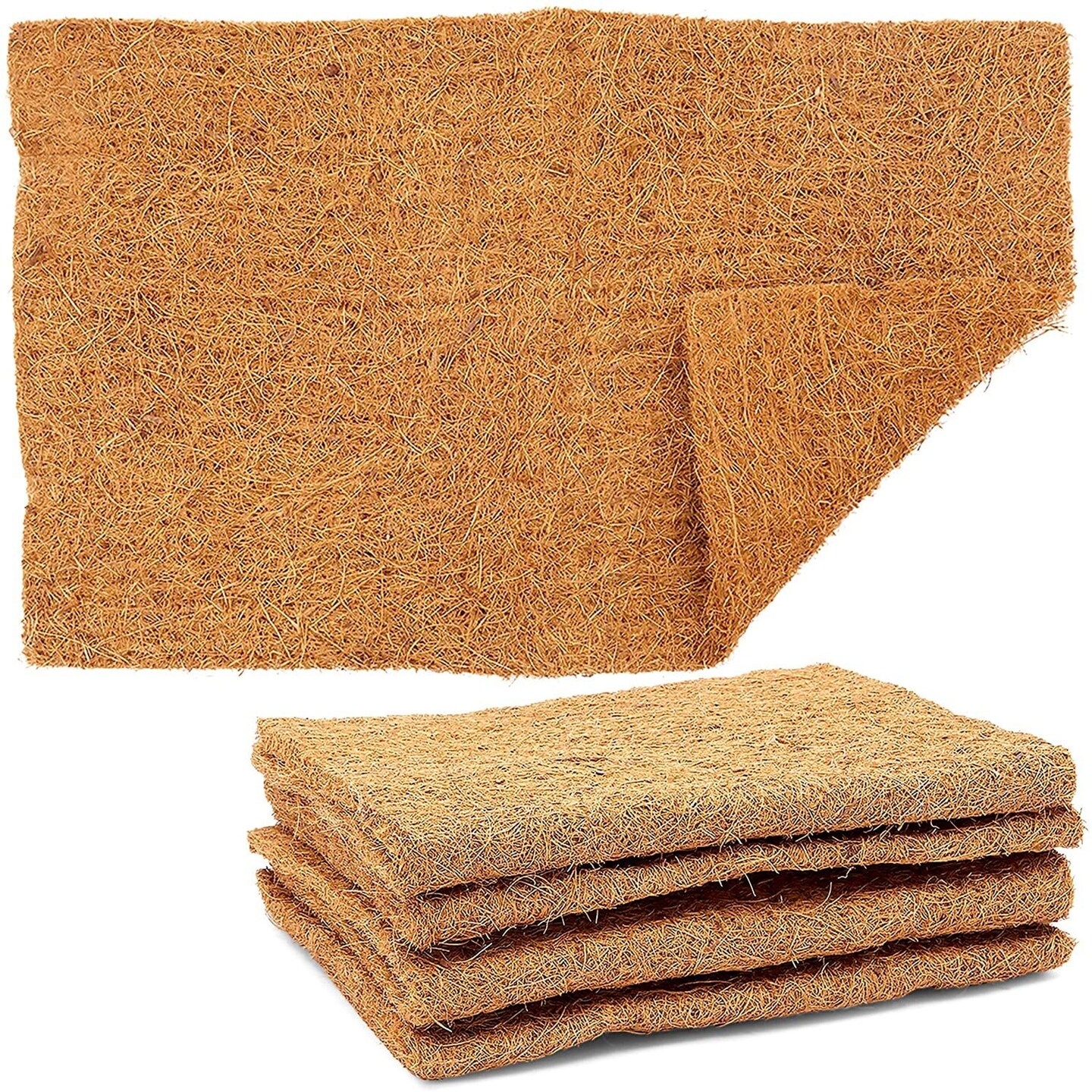 4-Pack Coco Fiber Substrate Mats for Small Pets, Natural Coir (12x20 In)