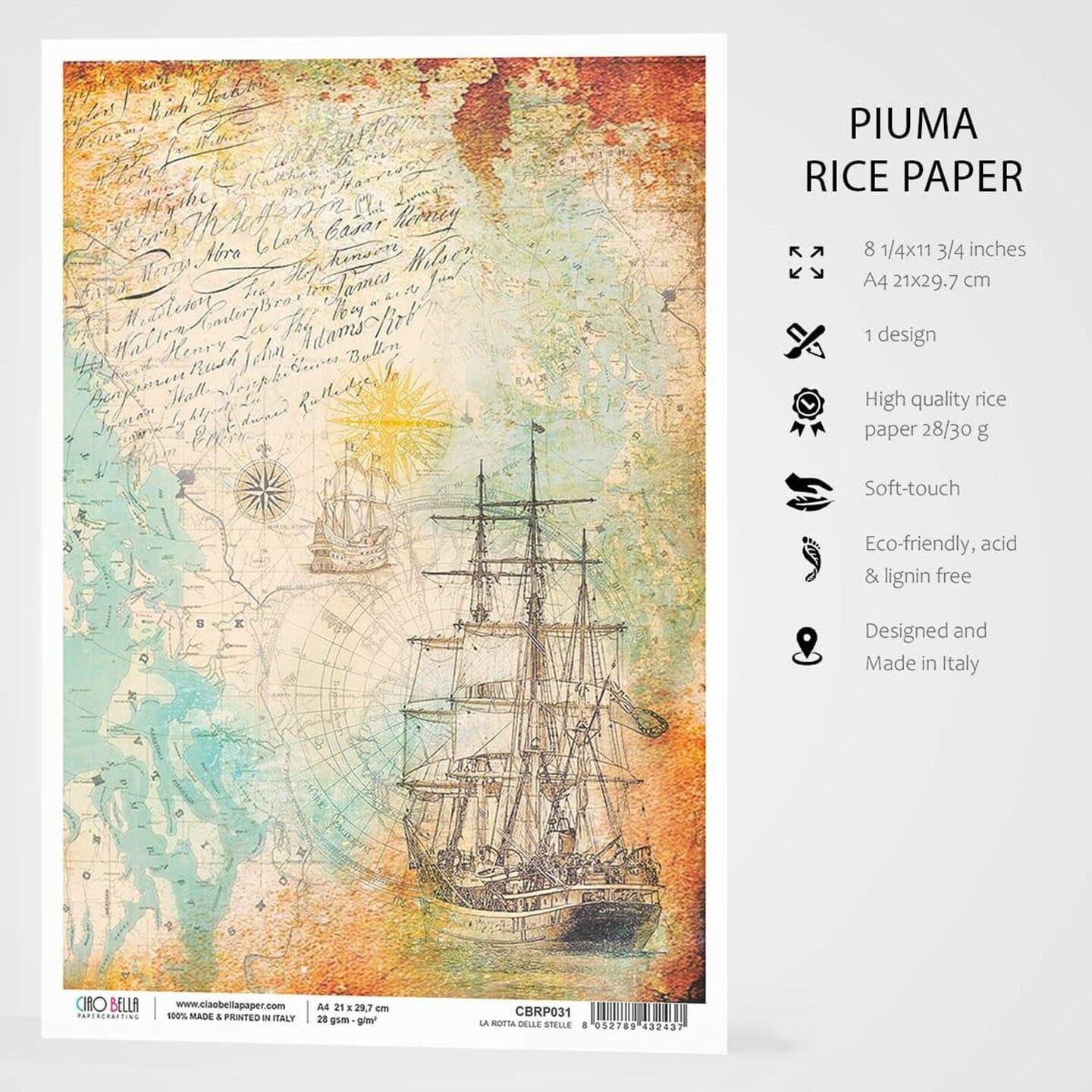 Ciao Bella  Rice Paper A4 La Rotta Delle Stelle