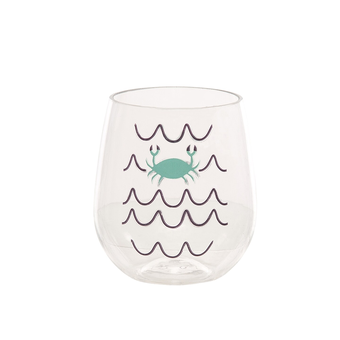 Crab Wave Acrylic Stemless Wine Glass Tumbler Tumbler