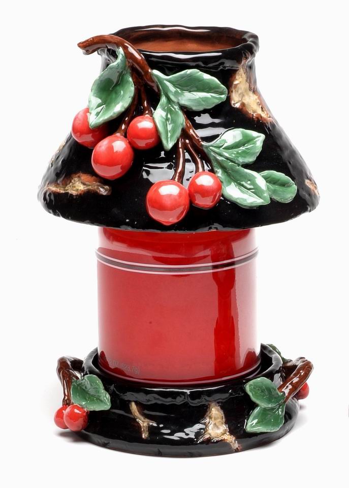 Ceramic Large Cherry Candle Holder (Candle NOT Included), Home Décor, Gift for Her, Gift for Mom, Farmhouse Décor, Nature Lover Gift