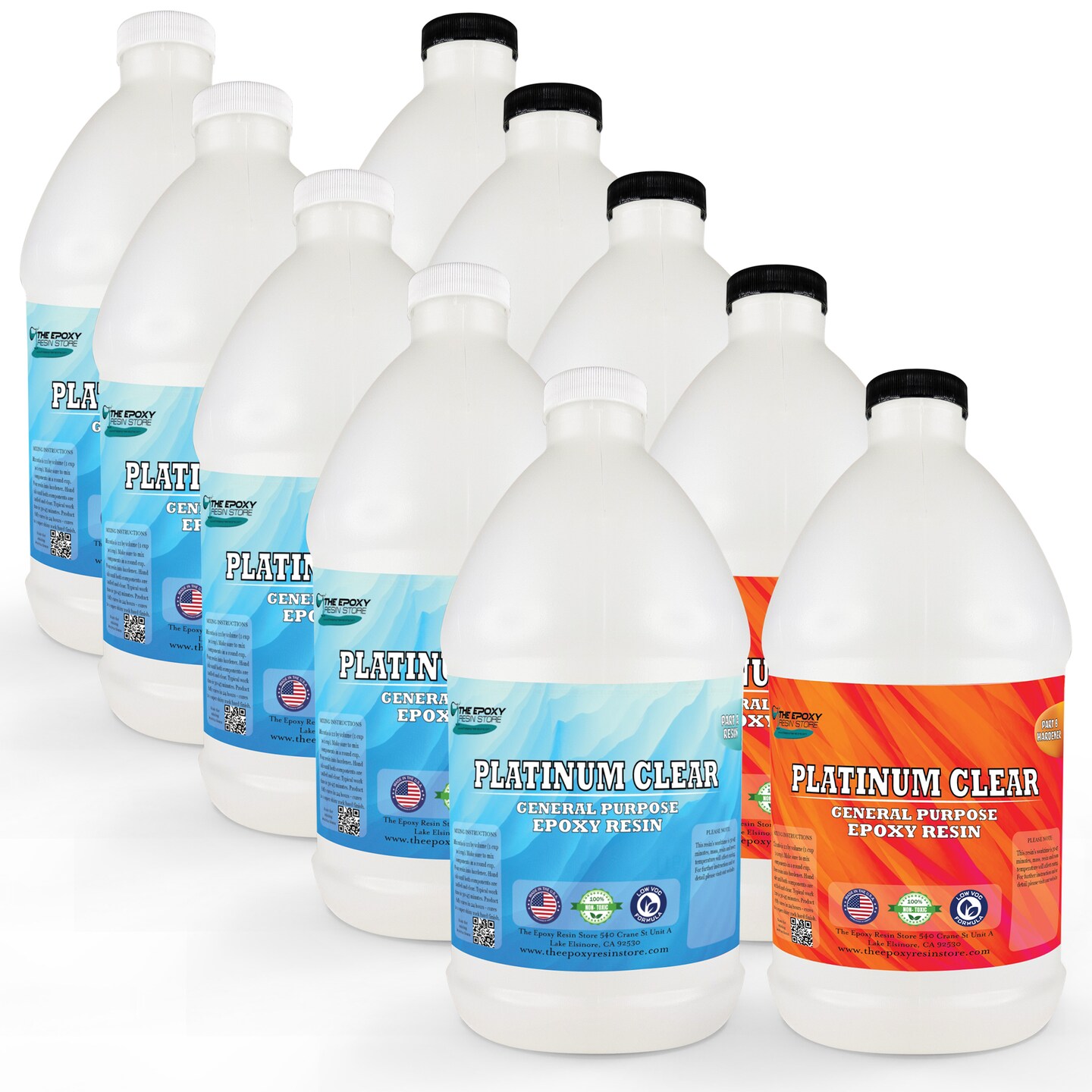 The Epoxy Resin Store - Clear Epoxy Resin, 2 part Kit, Self Leveling, Easy Mixing (1-1), High Gloss Finish, Cures Rigid, Low odor, Easy to Use - Epoxy Kit (A & B)