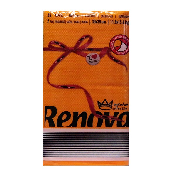 Renova   Red Label Napkin- Orange (25 Count)