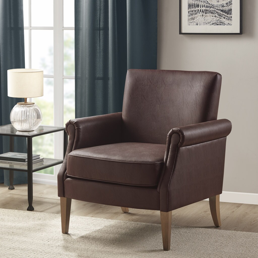 Madison Park Annika Faux Leather Accent Arm Chair
