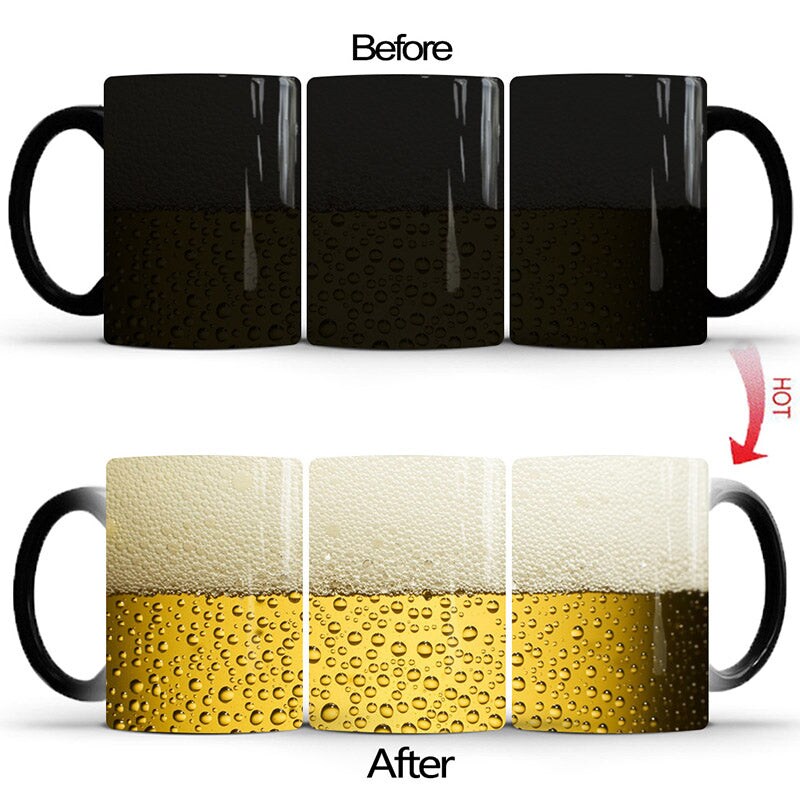 Onetify Magical Color Changing Heat Sensitive Beer Theme Ceramic Mug