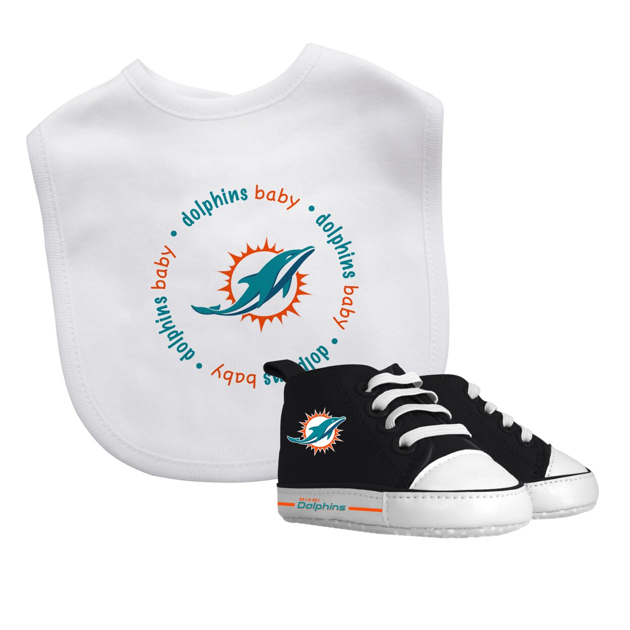 Baby Fanatic 2 Piece Bid and Shoes - NFL Miami Dolphins - White