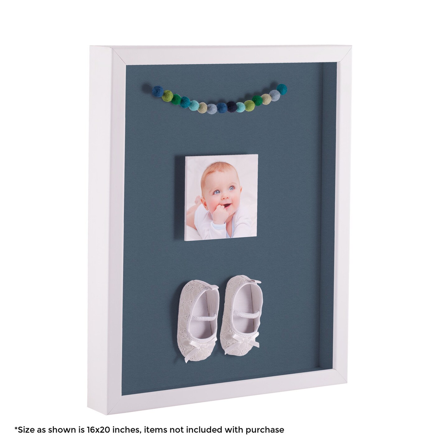 ArtToFrames 12x18 Inch Shadow Box Picture Frame, with a Satin White 1.00&#x22; Wide Shadowbox frame and Super White Mat Backing (4655)