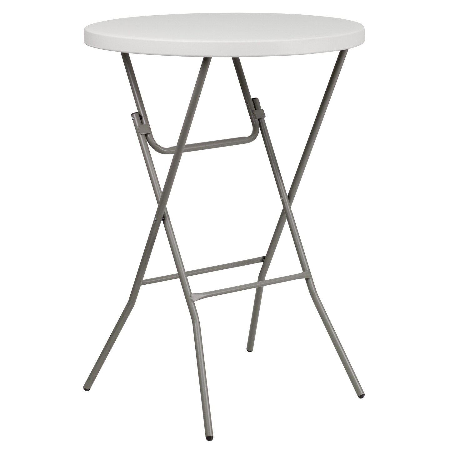 Flash Furniture 43.5&#x22; Granite White Round Contemporary Outdoor Patio Bar Height Folding Table