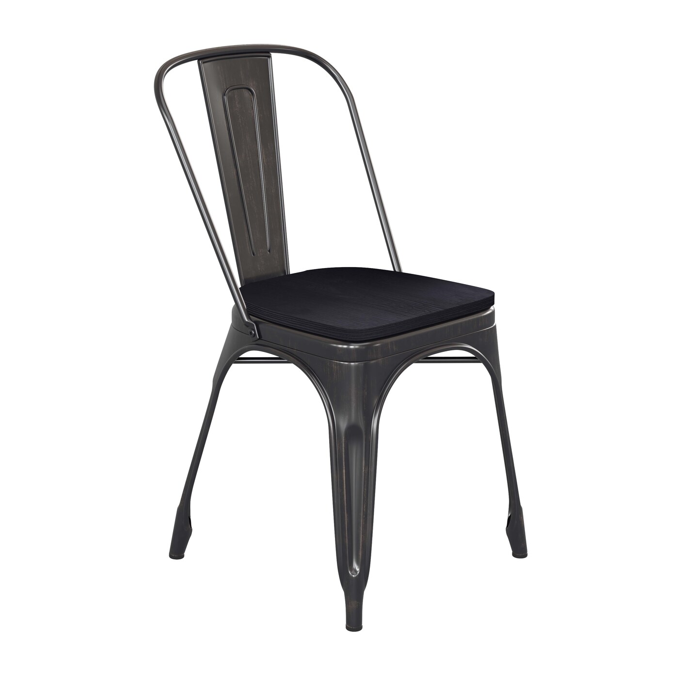 Emma and Oliver Perth Metal Stacking Dining Chairs with Poly Resin Seats for Indoor/Outdoor Use
