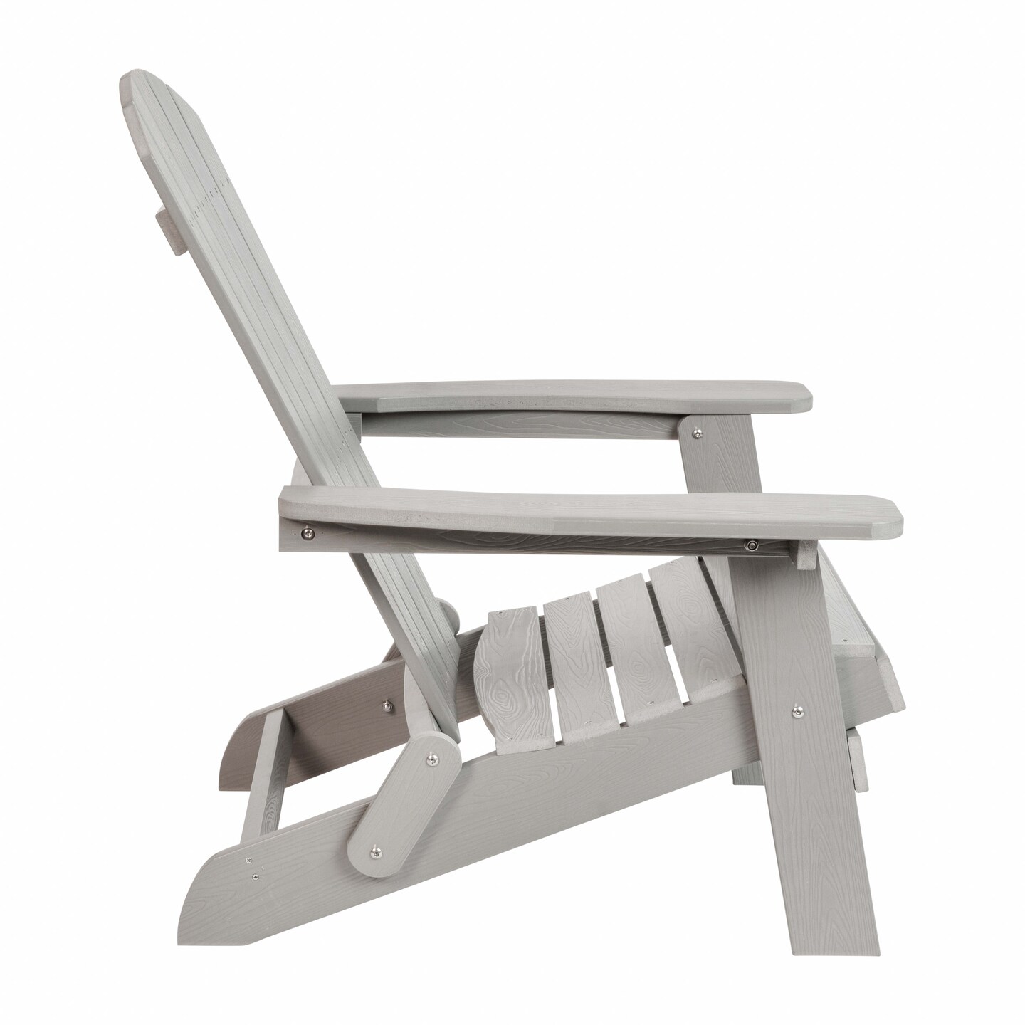 Merrick Lane Riviera Poly Resin Folding Adirondack Lounge Chair - All-Weather Indoor/Outdoor Patio Chair