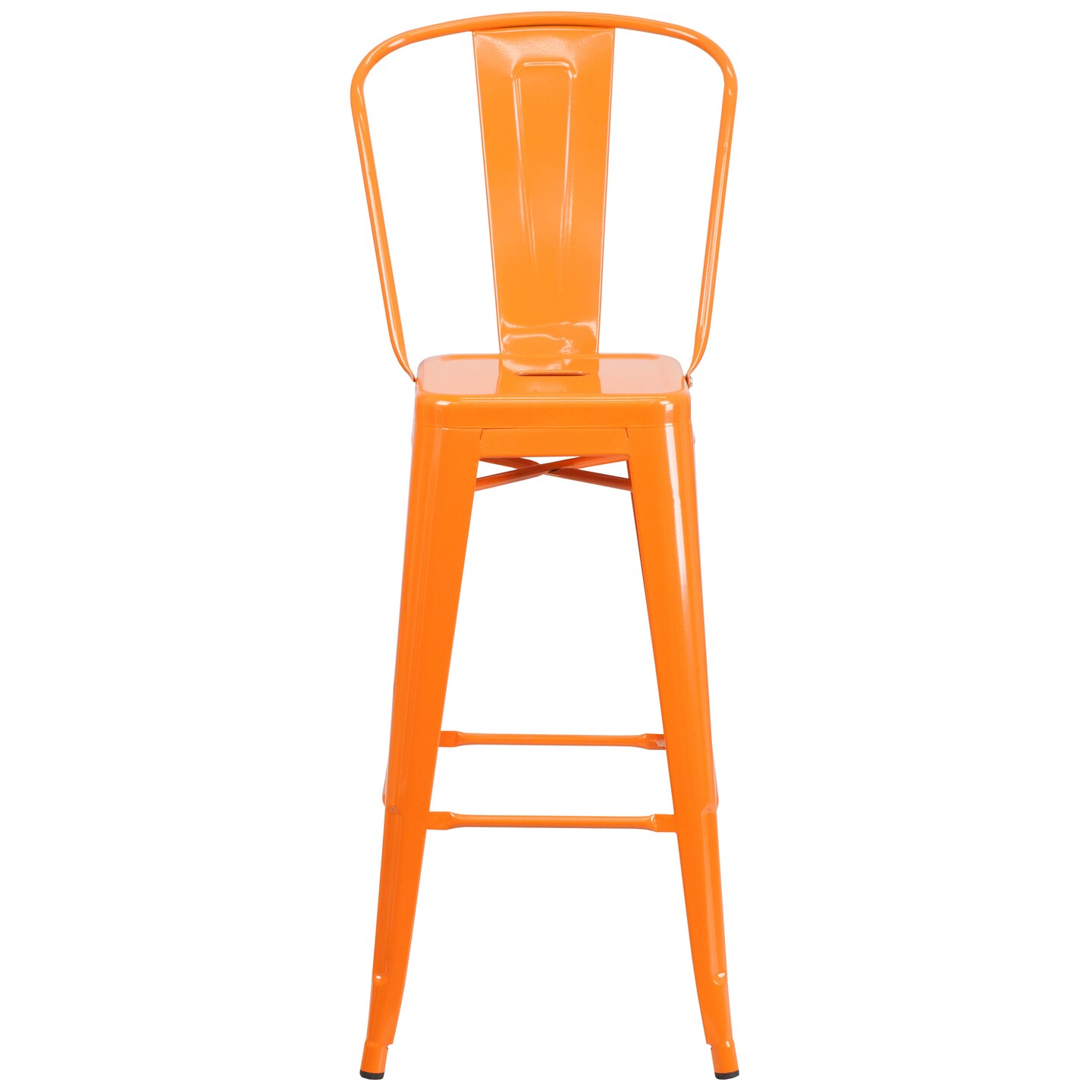 Merrick Lane Dothan Series Metal Stool with Removable Back for Indoor-Outdoor Use