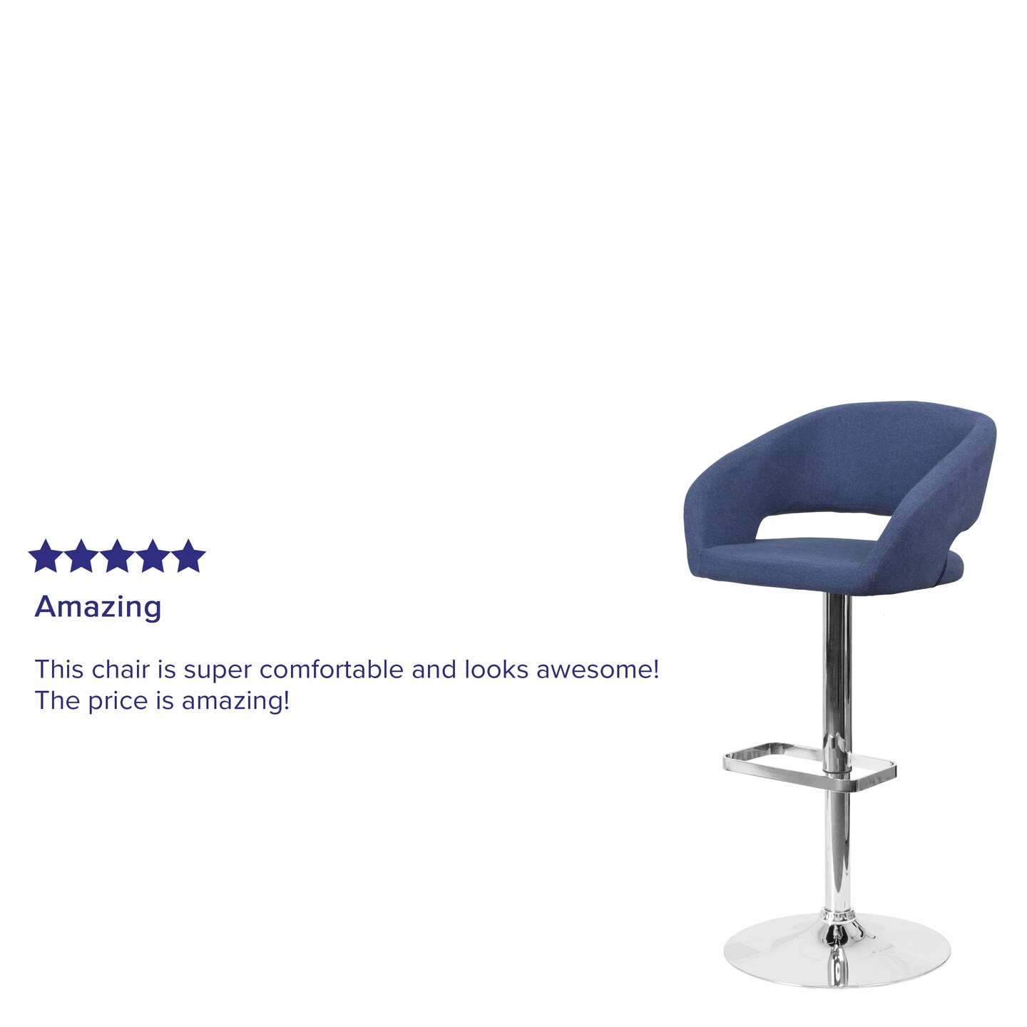 Merrick Lane Rothko Modern Bar Stool Rounded Mid-Back Stool With Height Adjustable Swivel Seat