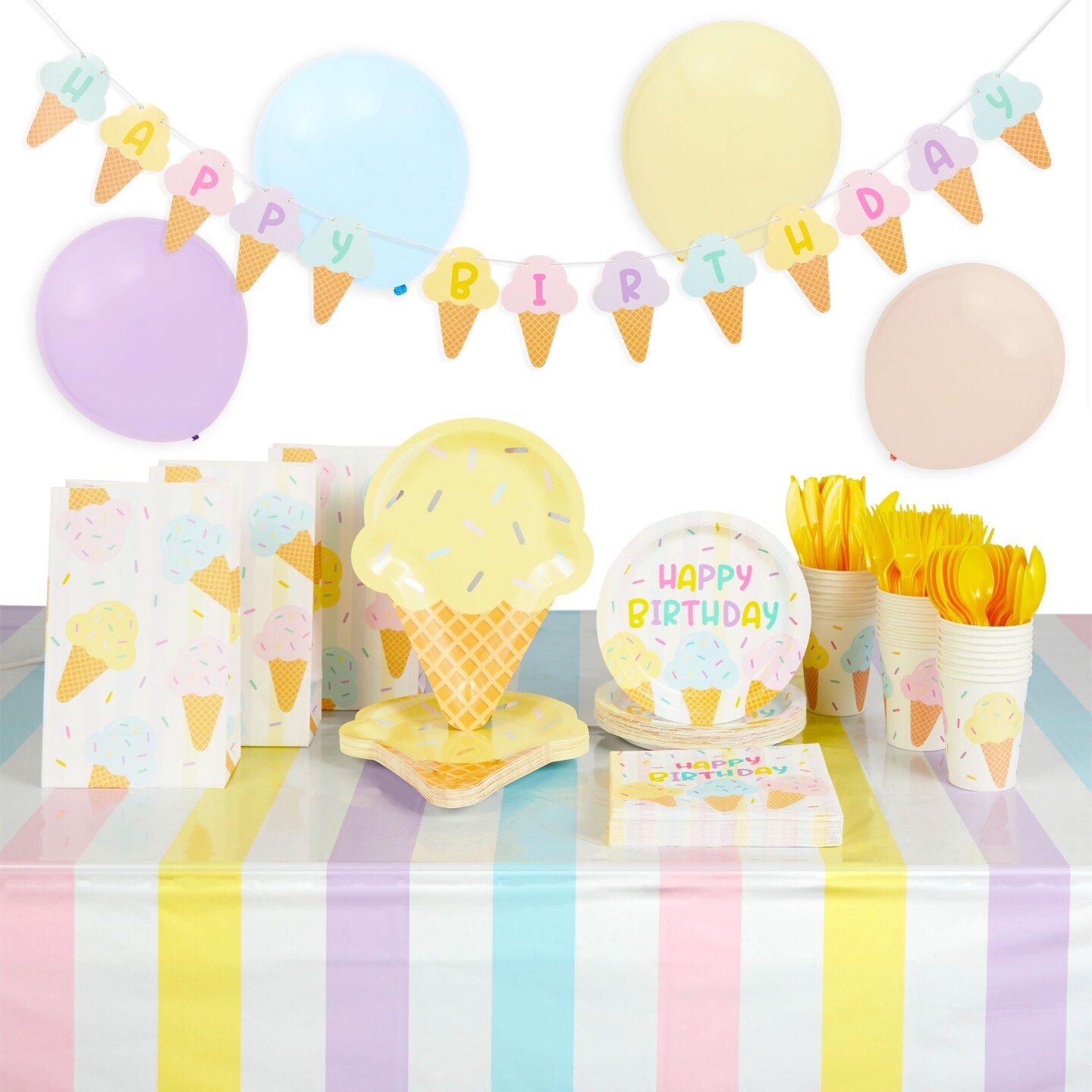 Ice Cream Birthday Party Decorations Dinnerware Favor Bags 207 Pieces Michaels