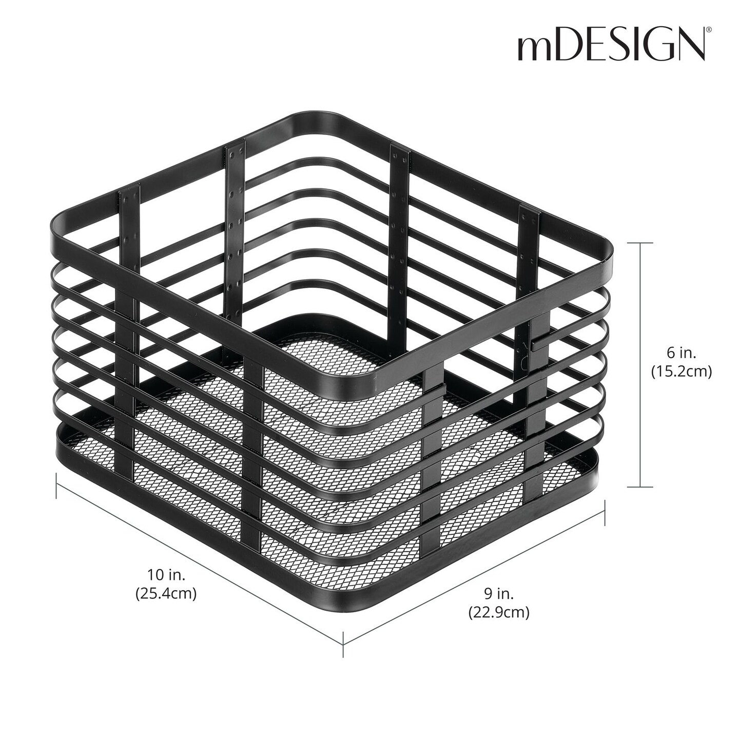 mDesign Metal Wire Food Organizer Storage Bin, 3 Pack