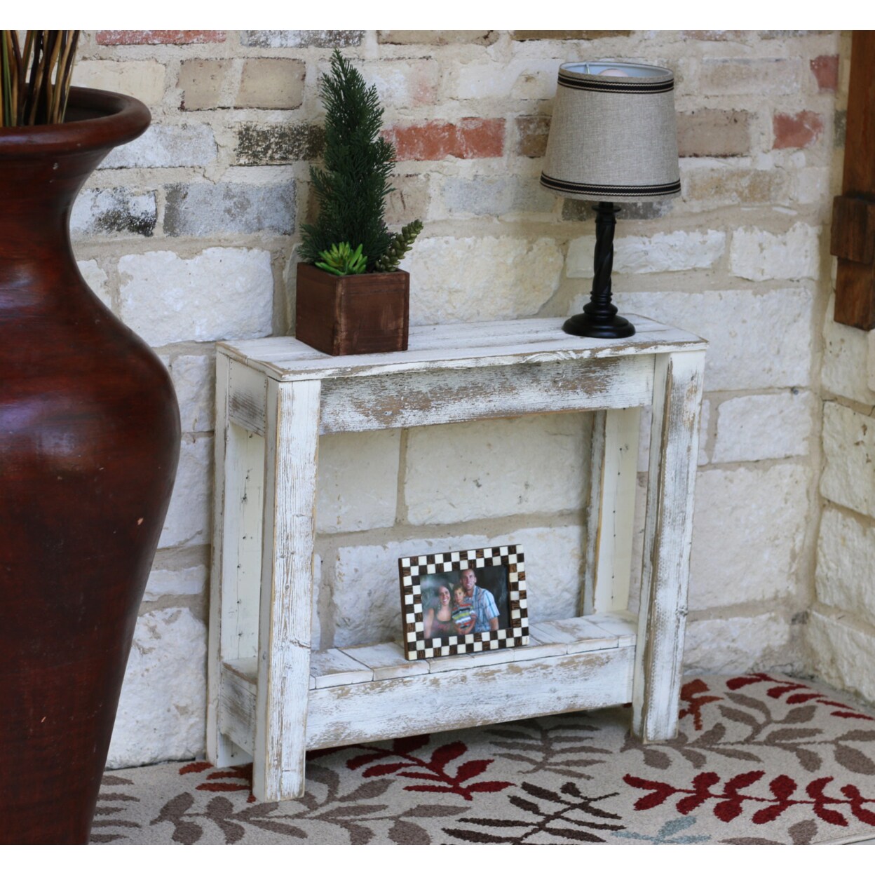 Doug And Cristy Designs White Rustic Accent End Table