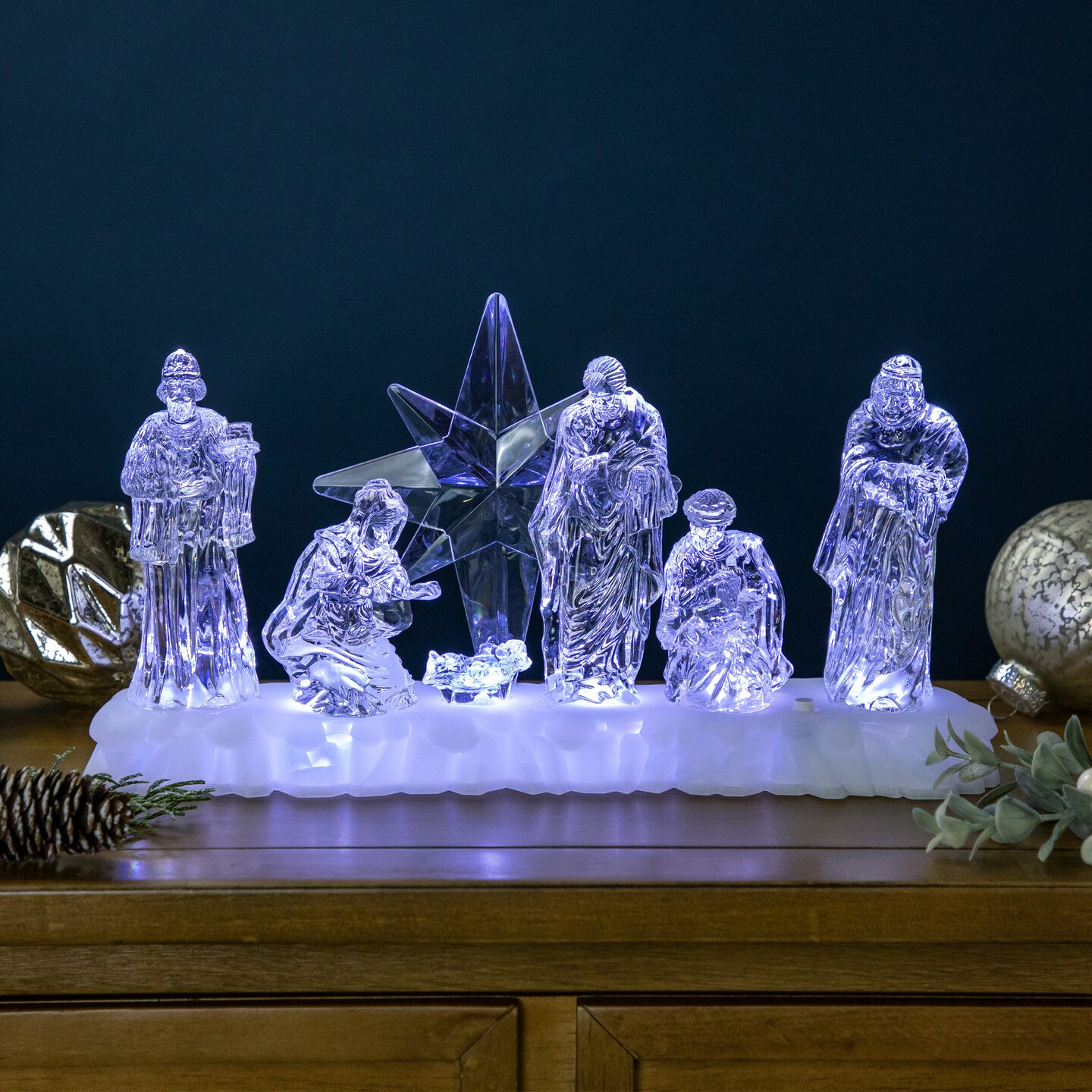 Northlight LED Lighted Nativity Scene Acrylic Christmas Decoration - 12.25&#x22;