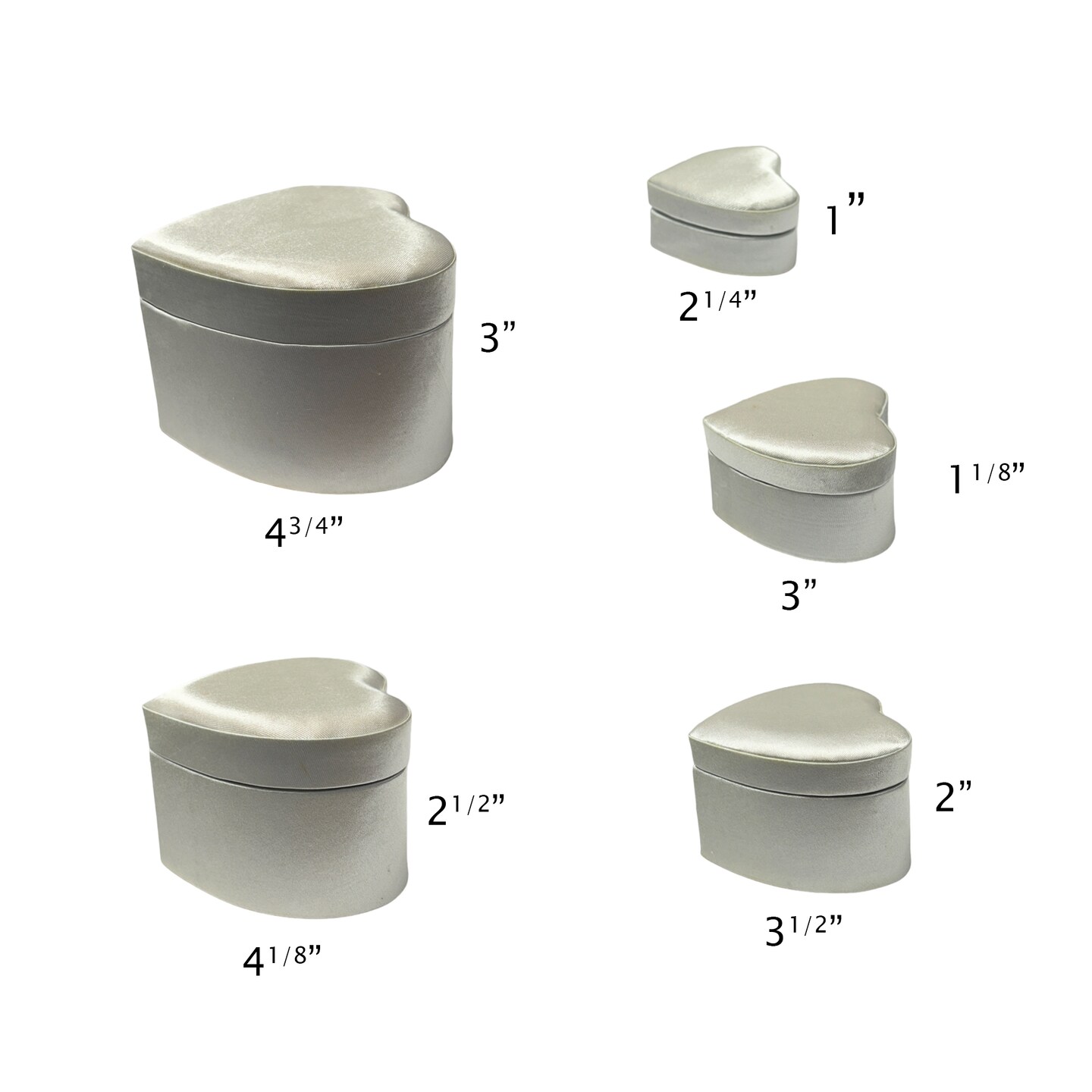 Nested Heart-Shaped Keepsake Box Set - Ivory / 5 pc. Set