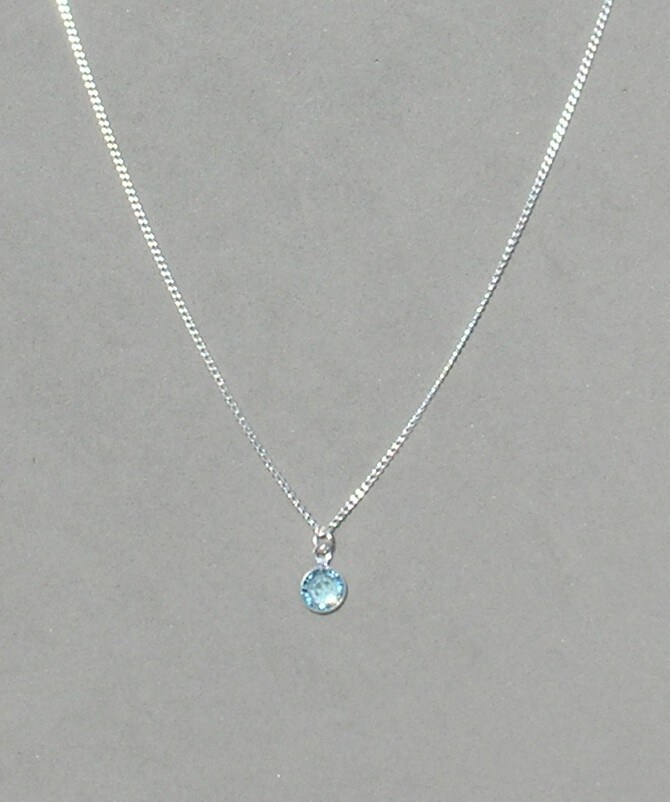 Tiny March Birthstone Necklace / Genuine Faceted Aquamarine / Sterling  Silver / 14k Yellow Gold Filled / 14k Rose Gold Filled