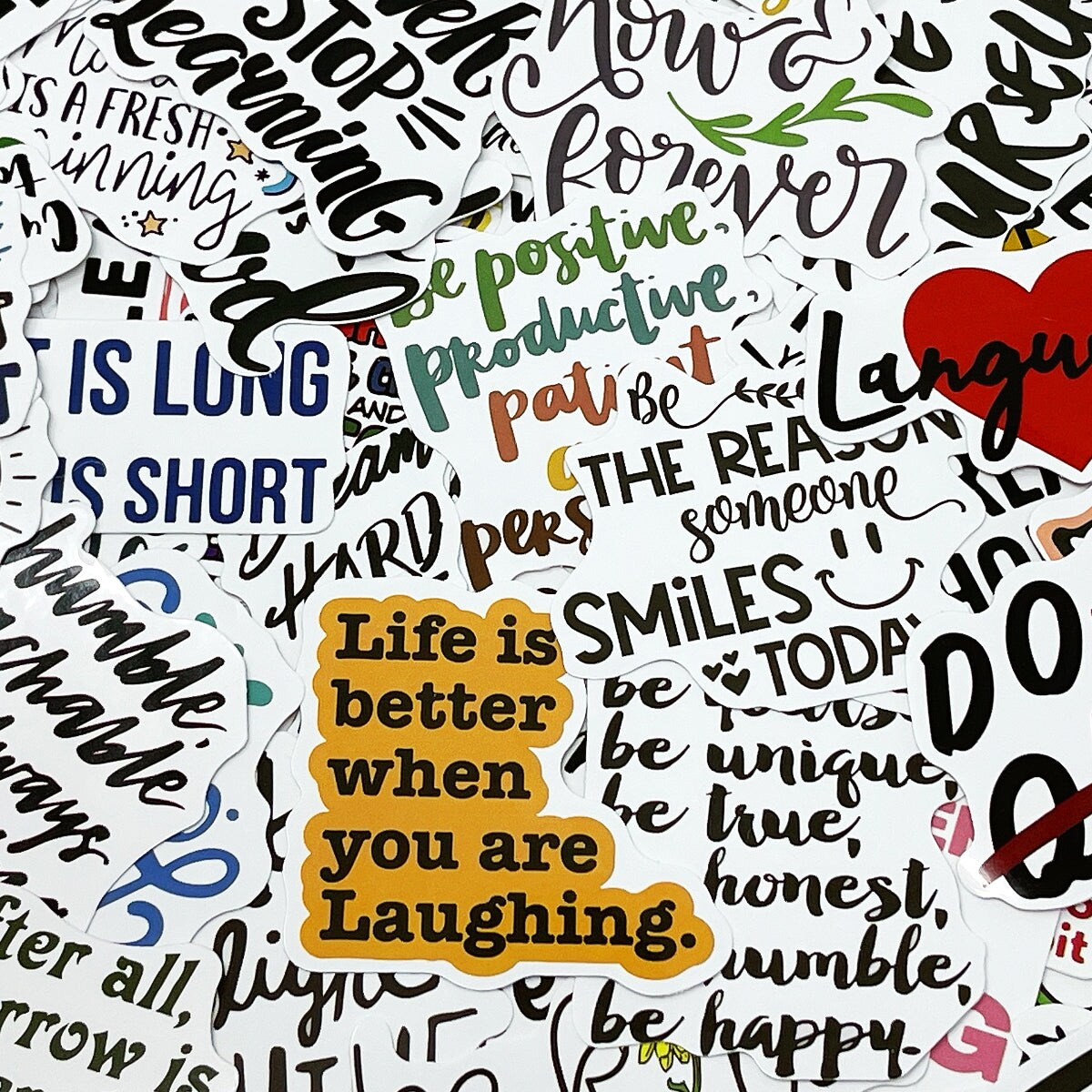 Wrapables Waterproof Vinyl Stickers for Water Bottles, Laptop, Phones, Skateboards, Decals for Teens, 100pcs