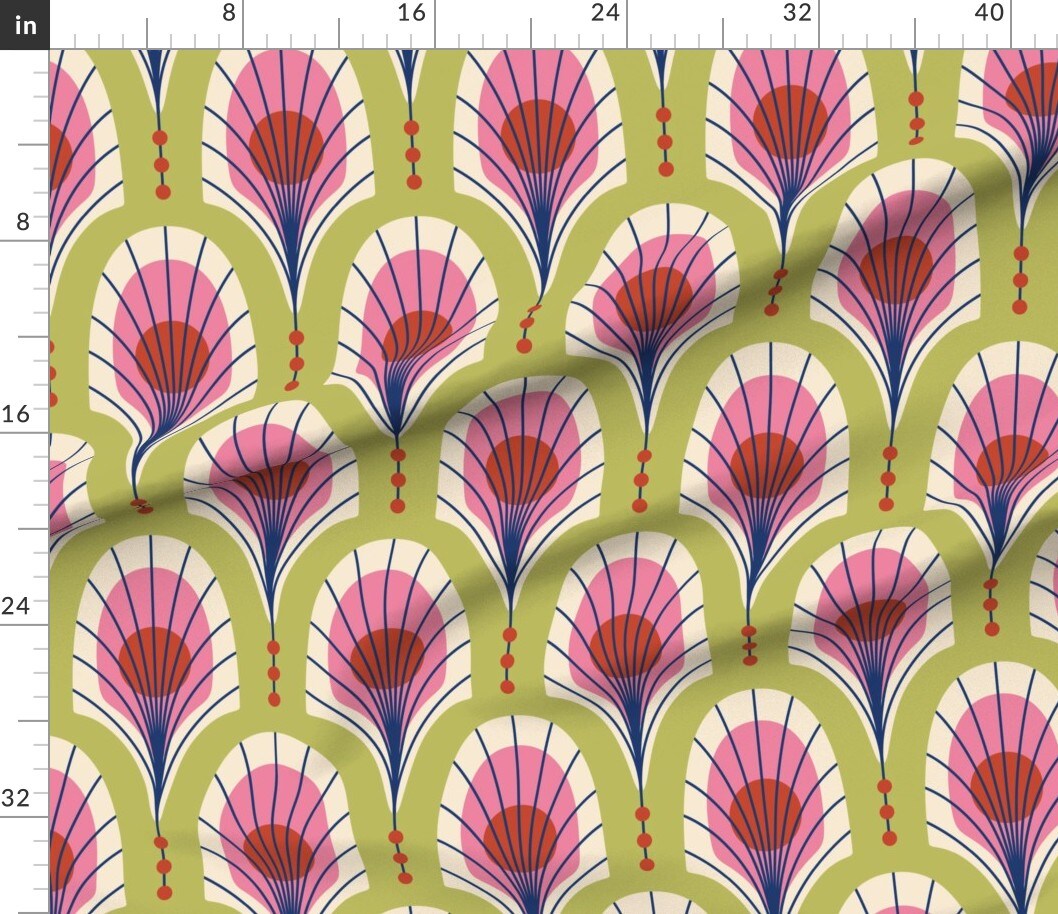 Animal Print Art Deco Bold Modern Feathers Custom Printed Fabric by Spoonflower Various Fabrics by the Yard or Fat Quarter