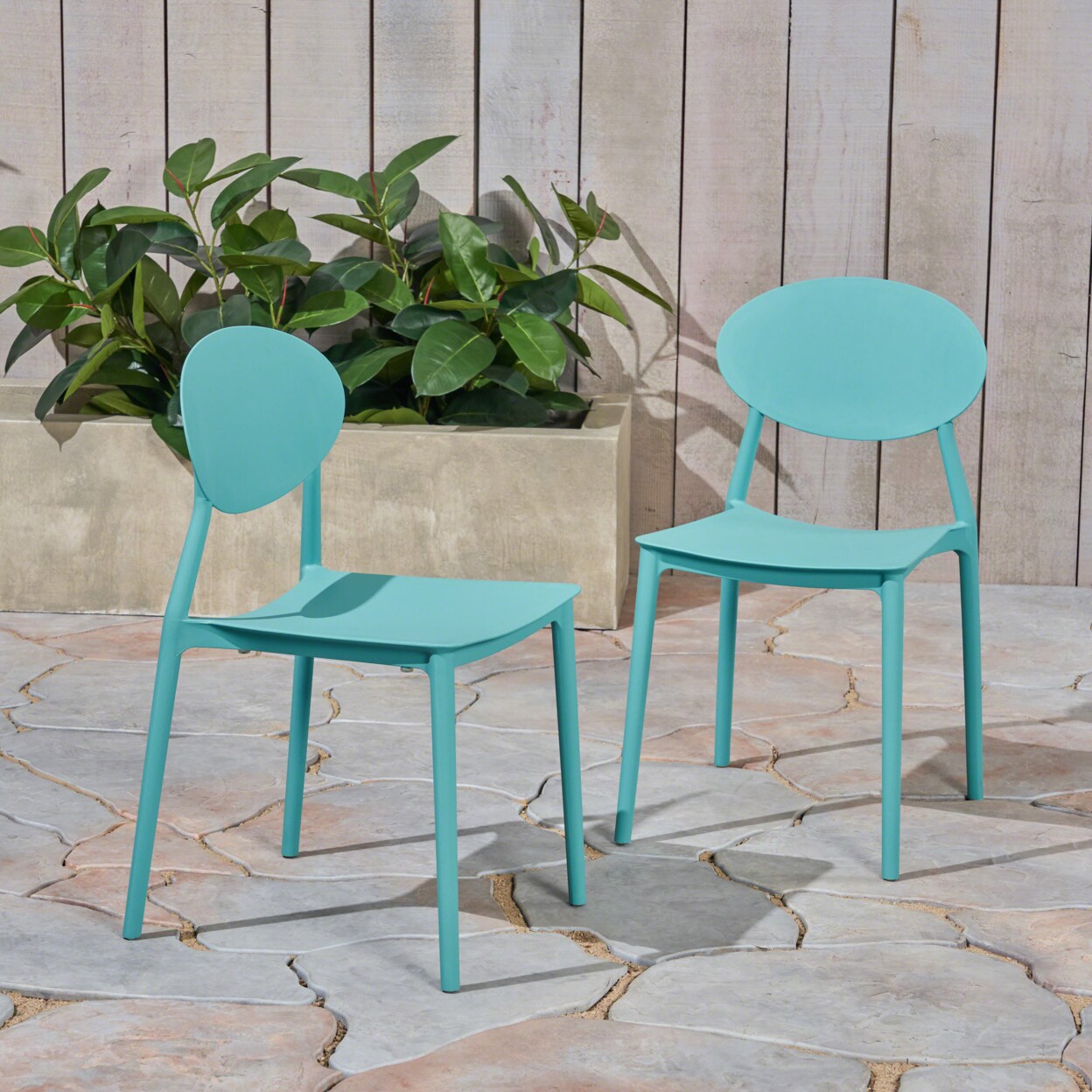 GDFStudio Brynn Outdoor Plastic Chairs (Set Of 2), 49% OFF