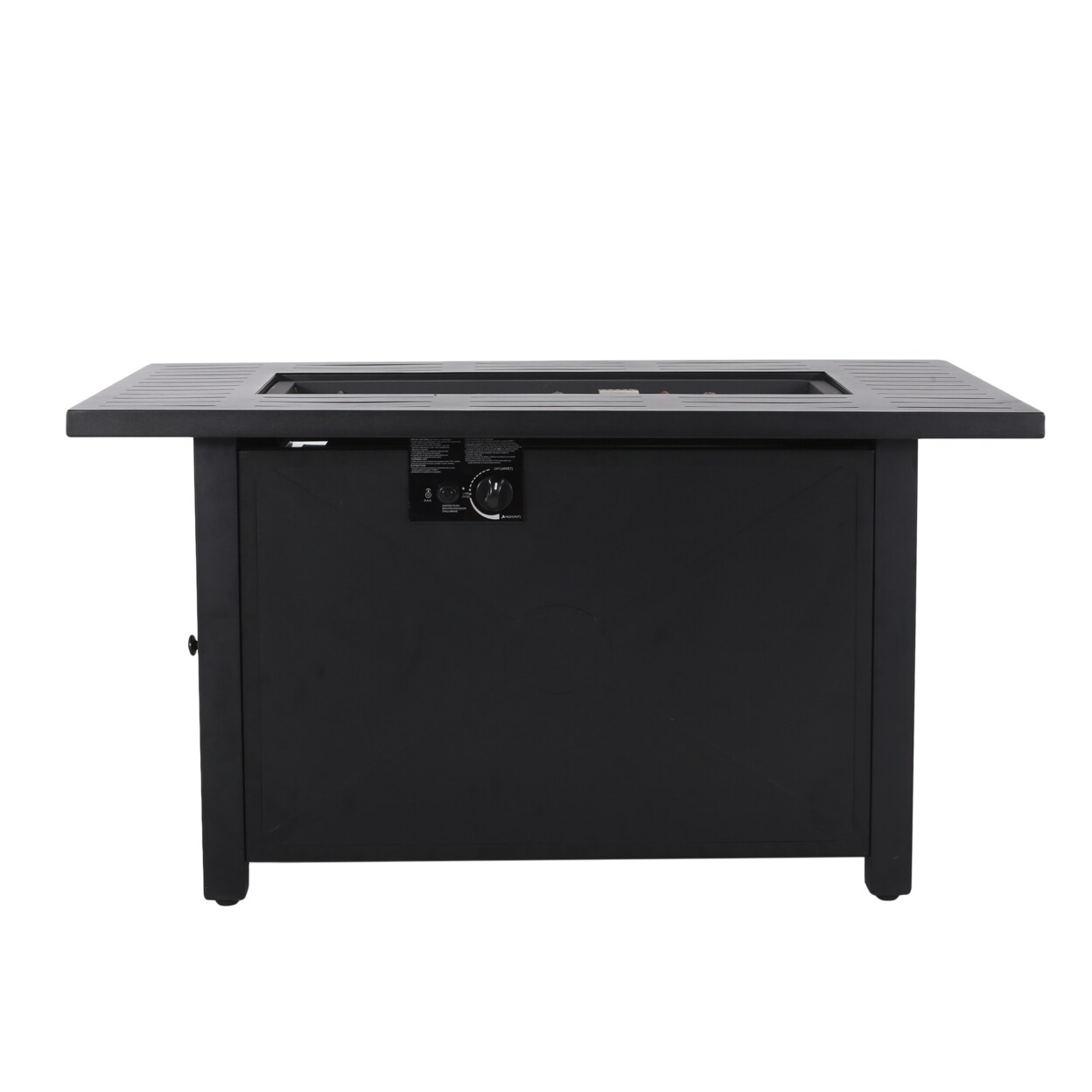 GDF Studio Doheny Outdoor 50000 BTU Iron Rectangular Fire Pit Black