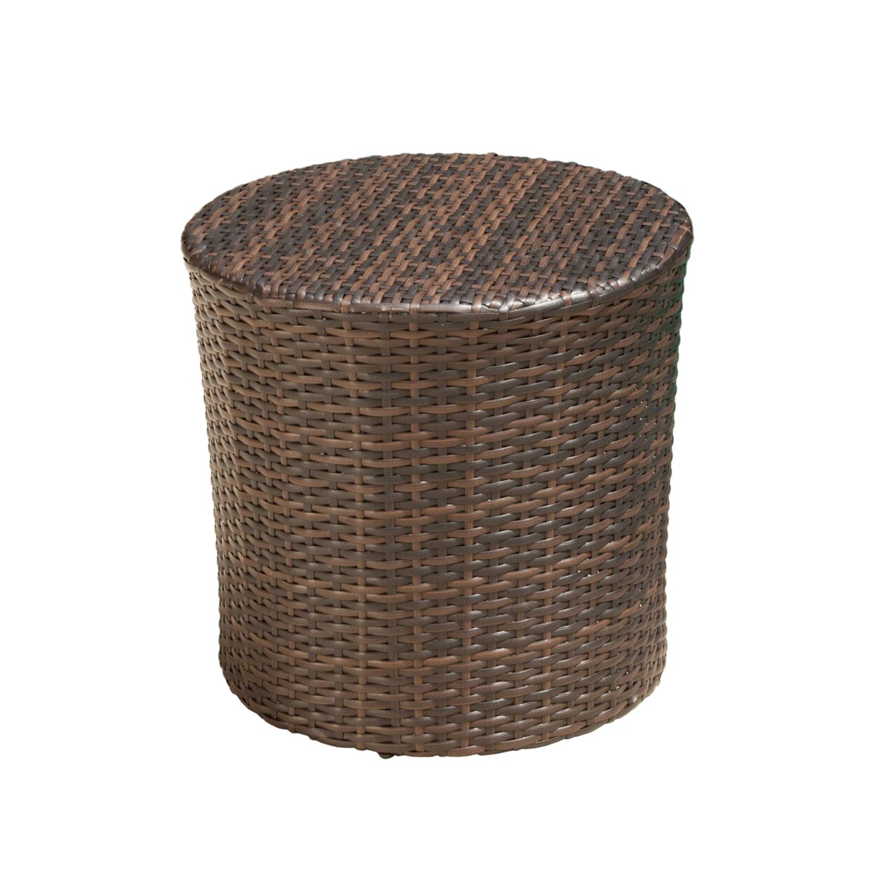 GDF Studio Overton Outdoor Wicker Barrel Side Table