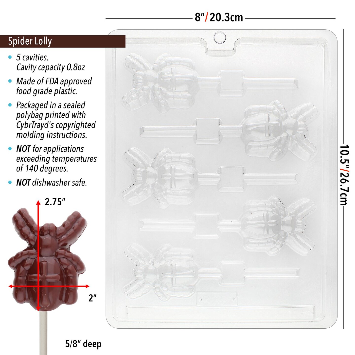 Chocolate Mold Spider Lolly